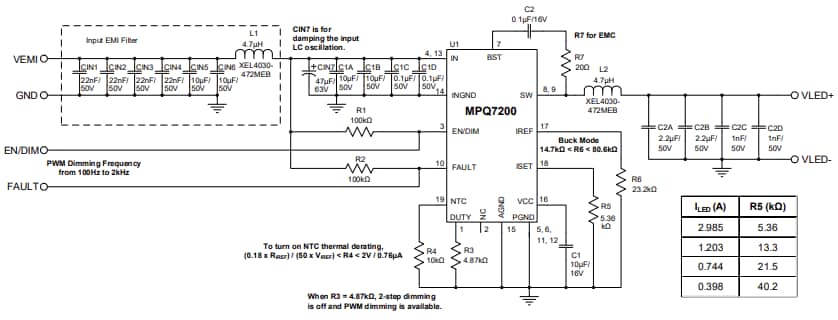 Schematic - Monolithic Power Systems (MPS) EVQ7200-L-00A Evaluation Board